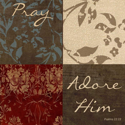 PRAY Black Modern Wood Framed Art Print with Double Matting by Greene, Taylor