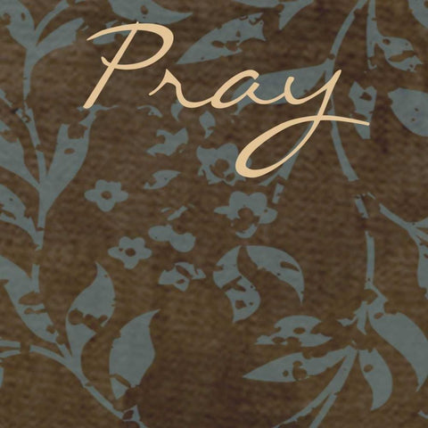 PRAY White Modern Wood Framed Art Print with Double Matting by Greene, Taylor