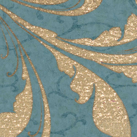 BLUE GOLD Gold Ornate Wood Framed Art Print with Double Matting by Greene, Taylor