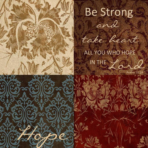 HOPE 14 White Modern Wood Framed Art Print with Double Matting by Greene, Taylor