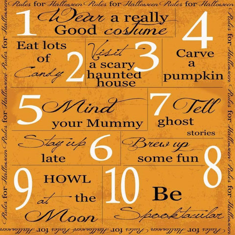 OCTOBER- HALLOWEEN White Modern Wood Framed Art Print with Double Matting by Greene, Taylor