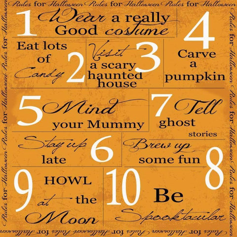 OCTOBER- HALLOWEEN White Modern Wood Framed Art Print by Greene, Taylor