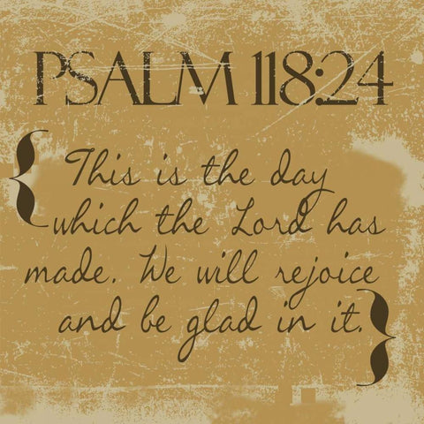 Psalms 118-24-Gold White Modern Wood Framed Art Print with Double Matting by Greene, Taylor