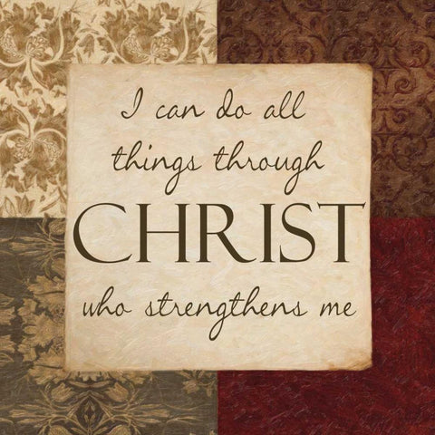 I CAN DO ALL THINGS White Modern Wood Framed Art Print with Double Matting by Greene, Taylor