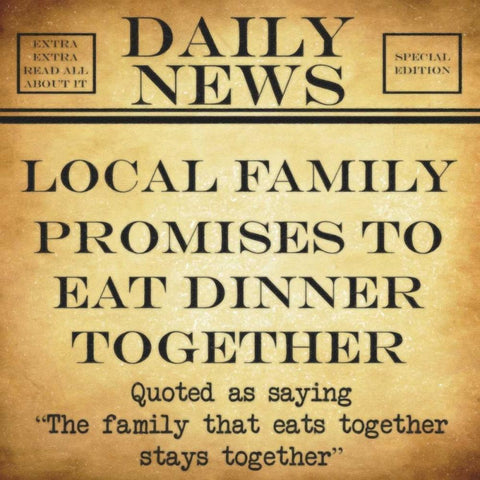 DAILY NEWS Eats Together White Modern Wood Framed Art Print with Double Matting by Greene, Taylor