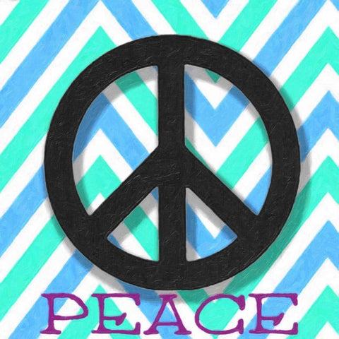 CHEVRON PEACE 2 Black Ornate Wood Framed Art Print with Double Matting by Greene, Taylor