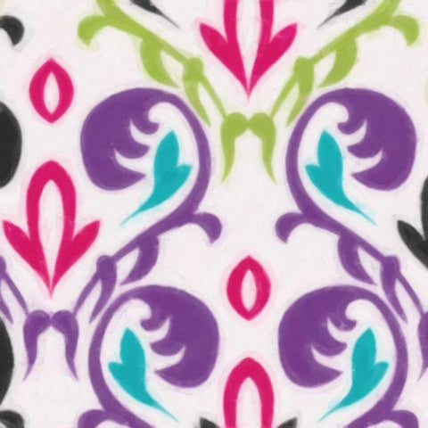 COLORFUL MOTIF Black Ornate Wood Framed Art Print with Double Matting by Greene, Taylor