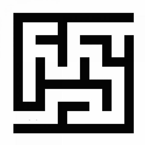 LABYRINTH I White Modern Wood Framed Art Print with Double Matting by Greene, Taylor
