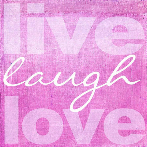 LIVE LAUGH LOVE PINK Gold Ornate Wood Framed Art Print with Double Matting by Greene, Taylor