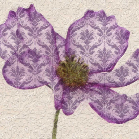 PATTEREND PETALS I Black Modern Wood Framed Art Print with Double Matting by Greene, Taylor