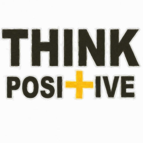 THINK POSITIVE Gold Ornate Wood Framed Art Print with Double Matting by Greene, Taylor