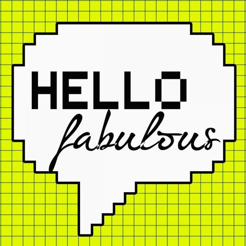 Hello Fabulous White Modern Wood Framed Art Print with Double Matting by Greene, Taylor