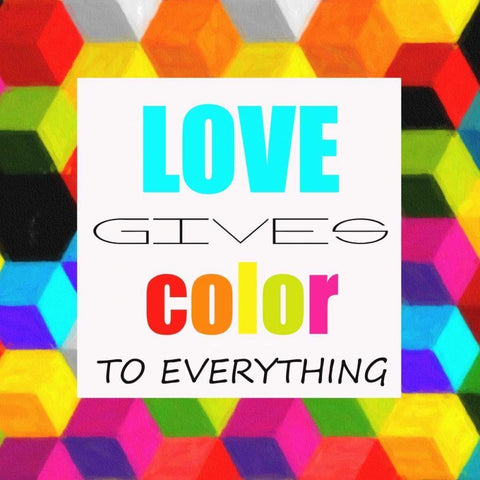 LOVE GIVES COLOR White Modern Wood Framed Art Print with Double Matting by Greene, Taylor