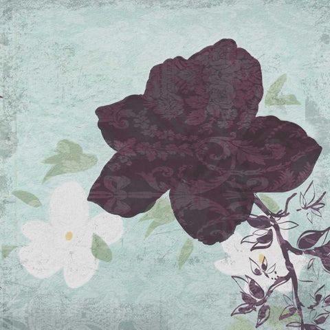 Floral Bird Triptych White Modern Wood Framed Art Print with Double Matting by Greene, Taylor