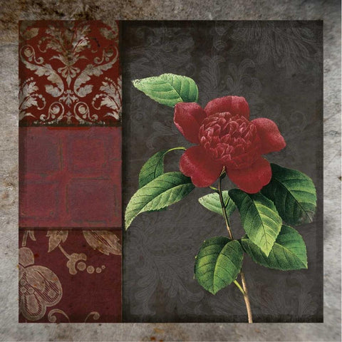 MOODY FLORAL I White Modern Wood Framed Art Print with Double Matting by Greene, Taylor