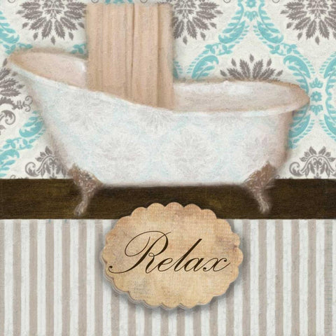 RELAX TUB White Modern Wood Framed Art Print with Double Matting by Greene, Taylor