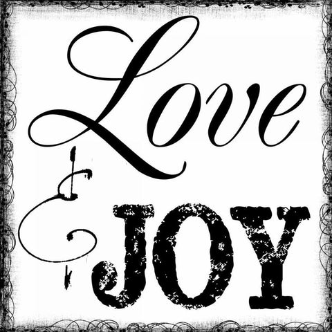 LOVE AND JOY White Modern Wood Framed Art Print with Double Matting by Greene, Taylor