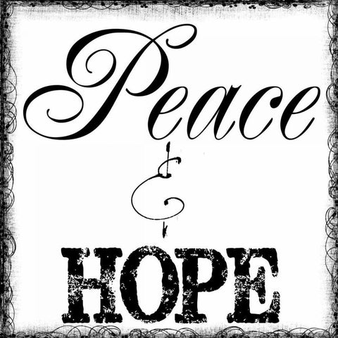 PEACE AND HOPE White Modern Wood Framed Art Print with Double Matting by Greene, Taylor