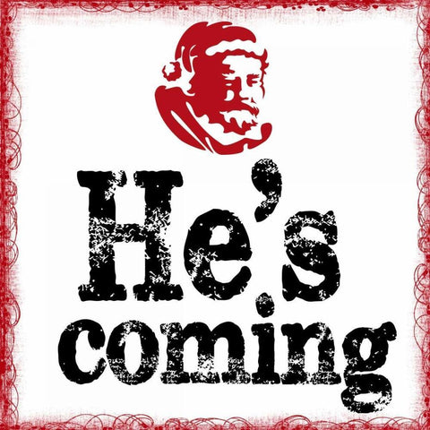 HES COMING White Modern Wood Framed Art Print with Double Matting by Greene, Taylor