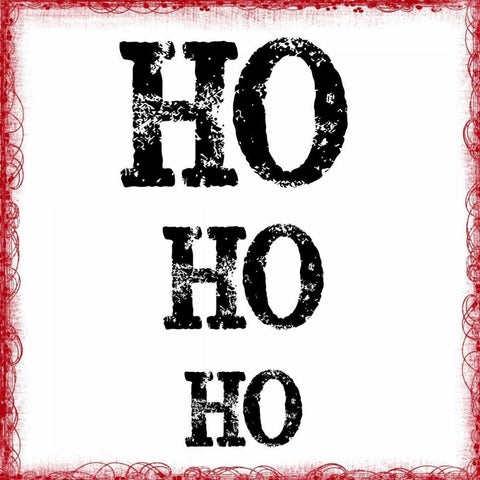 HO HO HO White Modern Wood Framed Art Print with Double Matting by Greene, Taylor
