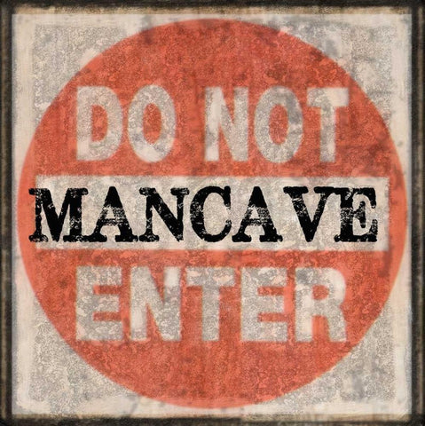 Mancave 5 White Modern Wood Framed Art Print with Double Matting by Greene, Taylor