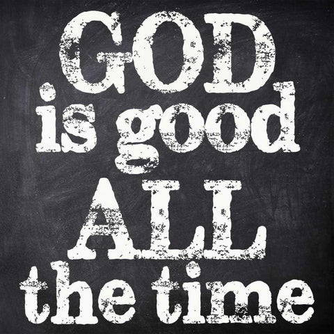 GOD IS GOOD White Modern Wood Framed Art Print with Double Matting by Greene, Taylor