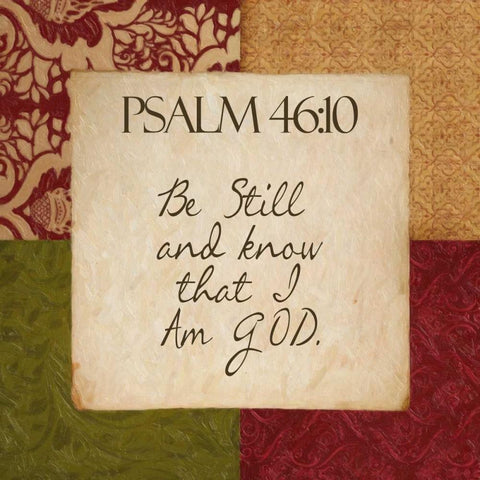 Psalm 46 White Modern Wood Framed Art Print with Double Matting by Greene, Taylor