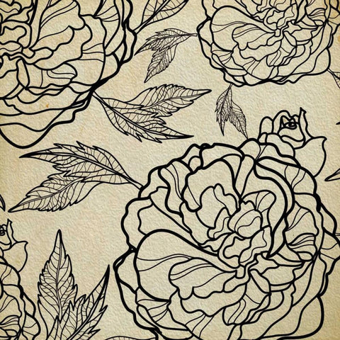 Floral Pattern II White Modern Wood Framed Art Print with Double Matting by Greene, Taylor