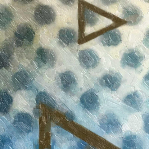 ABSTRACT TRIAD I White Modern Wood Framed Art Print with Double Matting by Greene, Taylor