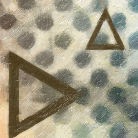 ABSTRACT TRIAD II White Modern Wood Framed Art Print with Double Matting by Greene, Taylor