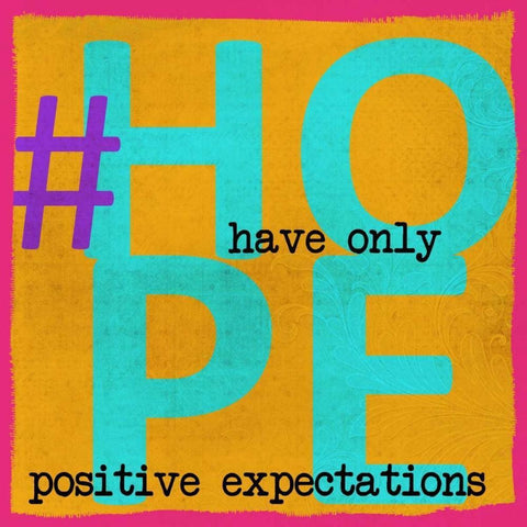 HOPE White Modern Wood Framed Art Print with Double Matting by Greene, Taylor