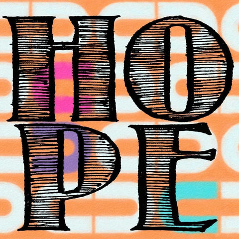 HOPE White Modern Wood Framed Art Print with Double Matting by Greene, Taylor