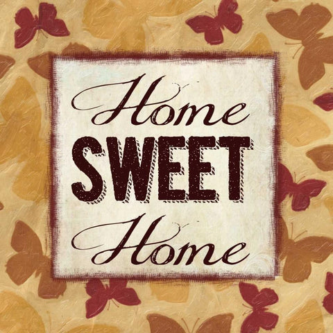 Home Sweet Home White Modern Wood Framed Art Print with Double Matting by Greene, Taylor