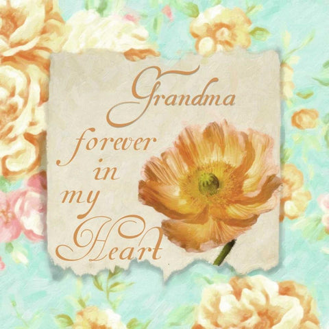 GRANDMA FOREVER Black Ornate Wood Framed Art Print with Double Matting by Greene, Taylor