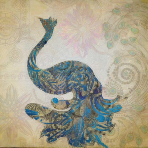 ELEGANT PEACOCK White Modern Wood Framed Art Print by Greene, Taylor