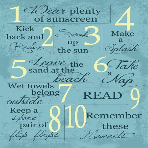 BLUE SUMMER RULES 2 Gold Ornate Wood Framed Art Print with Double Matting by Greene, Taylor