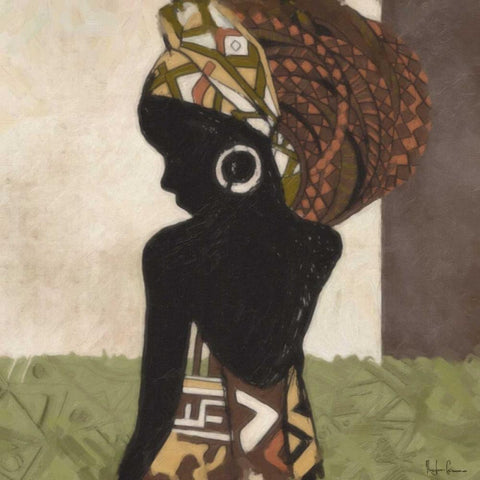 REGALITY II Black Modern Wood Framed Art Print with Double Matting by Greene, Taylor