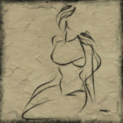 STUDY OF WOMAN I Black Modern Wood Framed Art Print with Double Matting by Greene, Taylor