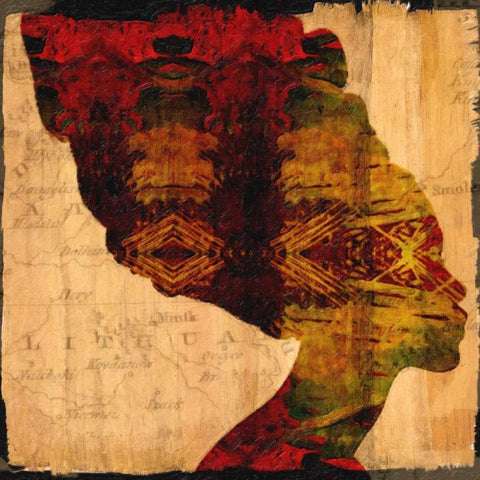 Nubian Queen I Gold Ornate Wood Framed Art Print with Double Matting by Greene, Taylor