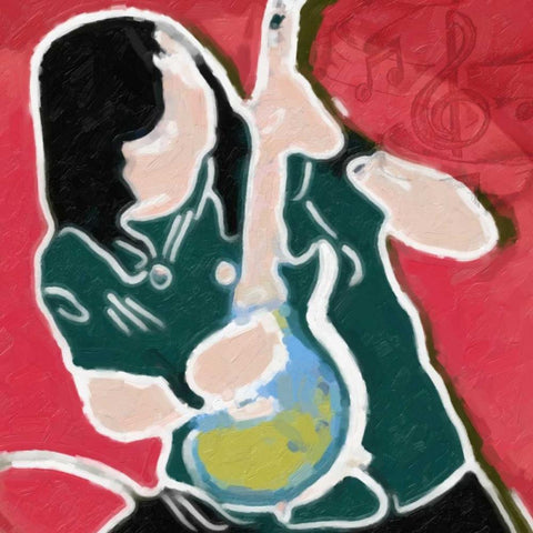 LA Rocker White Modern Wood Framed Art Print with Double Matting by Greene, Taylor