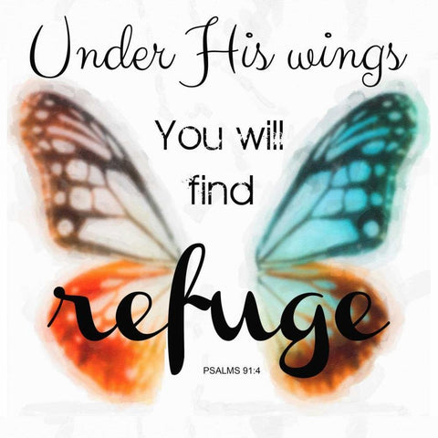 Under His Wings White Modern Wood Framed Art Print with Double Matting by Greene, Taylor