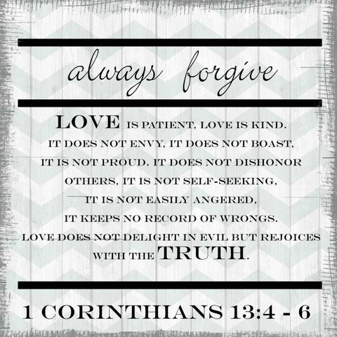Always Forgive White Modern Wood Framed Art Print with Double Matting by Greene, Taylor