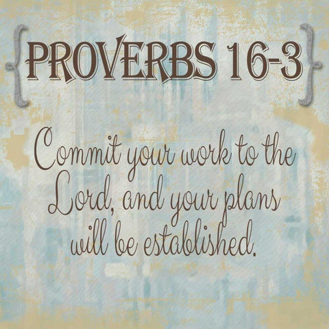 Proverbs 16-3 Black Ornate Wood Framed Art Print with Double Matting by Greene, Taylor