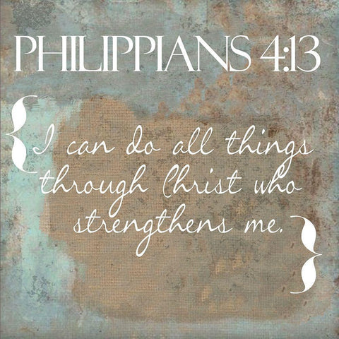 Philippians 4-13 White Modern Wood Framed Art Print with Double Matting by Greene, Taylor