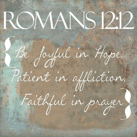 Romans 12-12 White Modern Wood Framed Art Print with Double Matting by Greene, Taylor