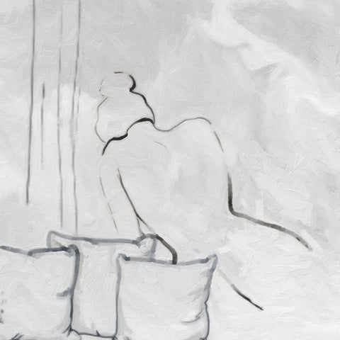 Relax I White Modern Wood Framed Art Print with Double Matting by Greene, Taylor