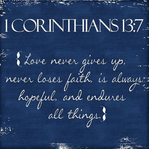 Corinthians Blue Black Modern Wood Framed Art Print by Greene, Taylor