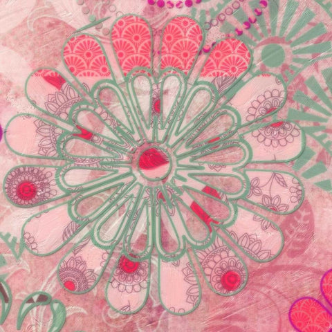 Flora Trance II Black Modern Wood Framed Art Print with Double Matting by Greene, Taylor