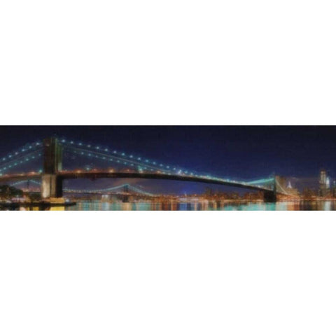 York Nights Black Modern Wood Framed Art Print with Double Matting by Greene, Taylor