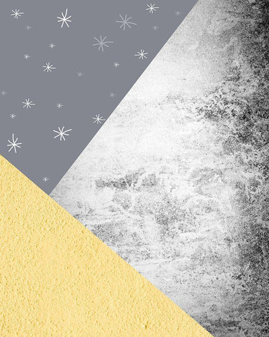 Yellow Grey Mountains 3 Black Ornate Wood Framed Art Print with Double Matting by Urban Epiphany